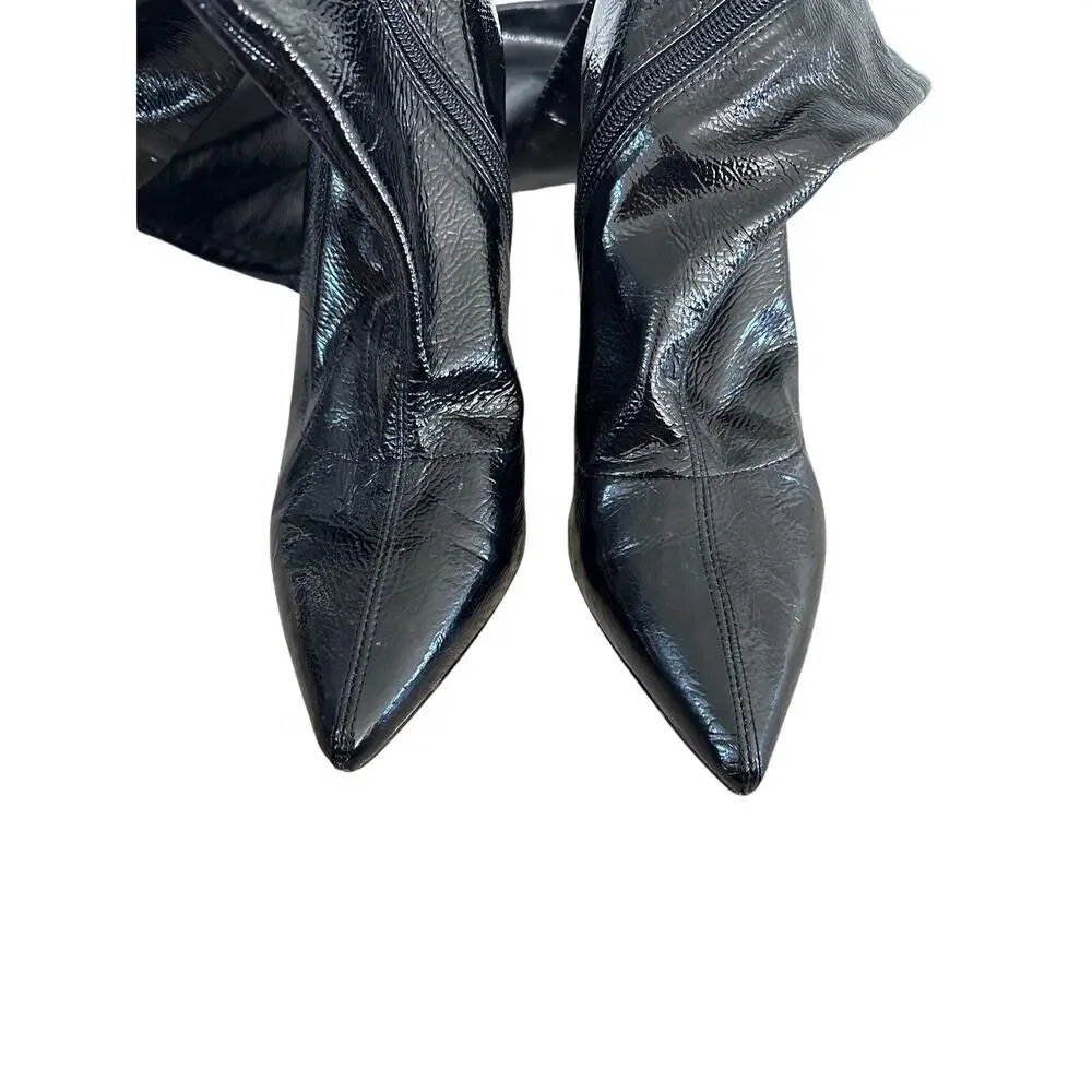 Marciano Guess Black Patent Over the Knee Stiletto Boot Size 38 US  Mob Wife